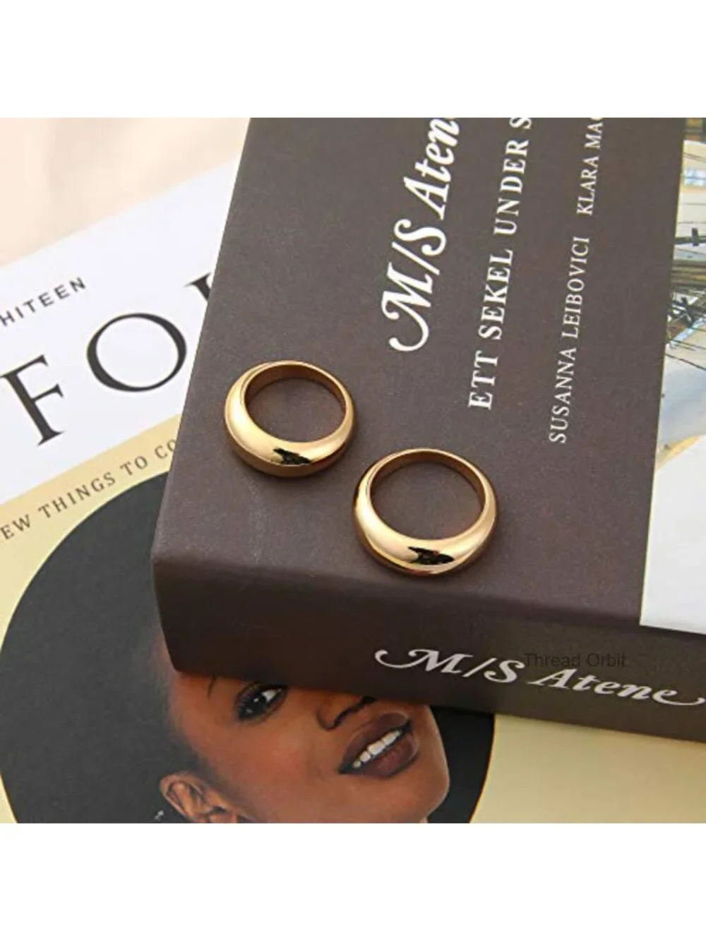 14K Gold Plated Chunky Dome Statement Ring Stackable Thick